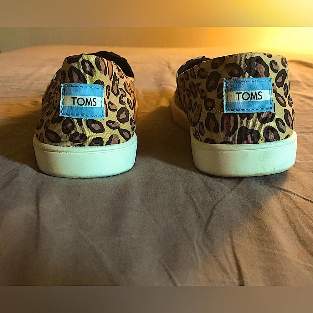 Toms Leopard Print Canvas Slip-On Sneakers - Tan, Black, Brown